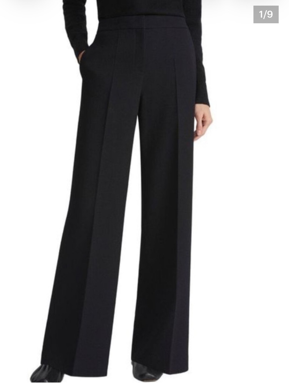 Lafayette 148 New York Black Classic Wide Leg Treasures, Size 10